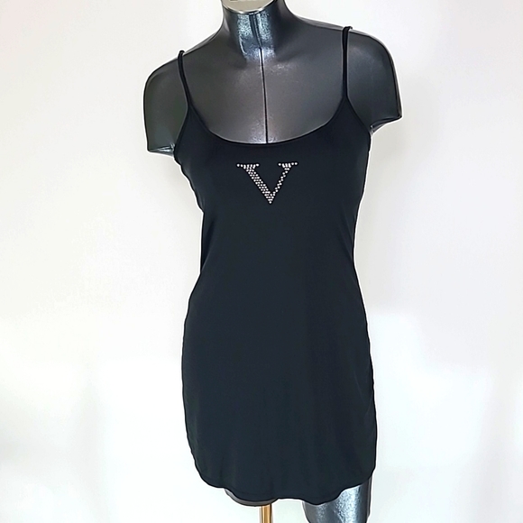 Victoria's Secret Dresses & Skirts - Victoria's Secret black stretch dress with crystal V logo Size XS